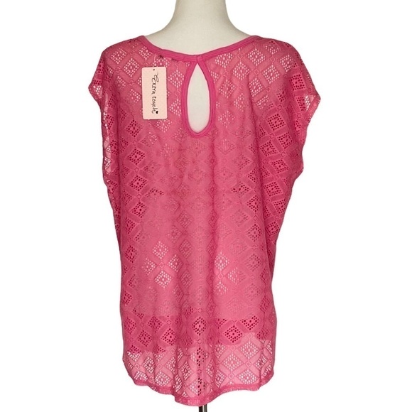 EXTRA TOUCH Sleeveless Top Crochet Lace Back 2X - Picture 5 of 7